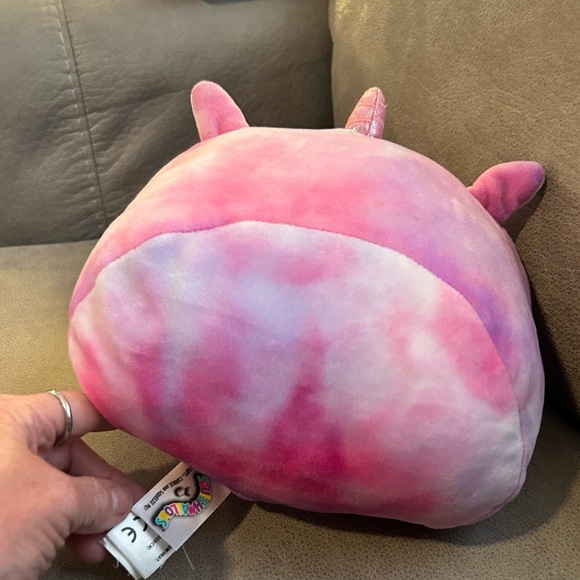 Lola Kellytoy 8 Inch Stackable Squishmallow Pink Purple Tie-Dye Unicorn Pig - Picture 3 of 6